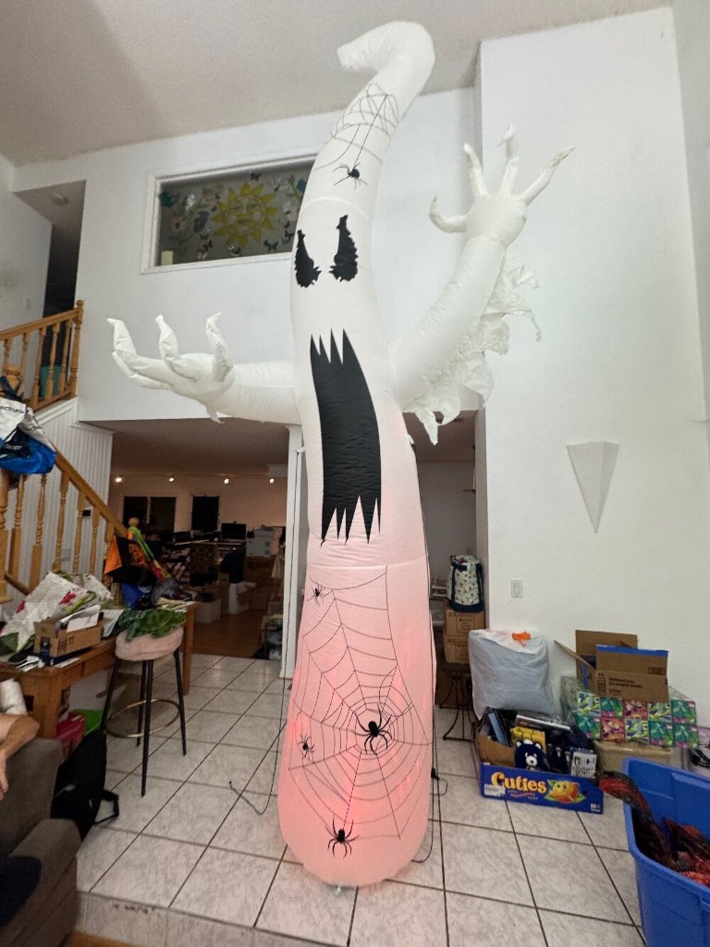 12ft Goosh Halloween Inflatable Ghost with Spiders